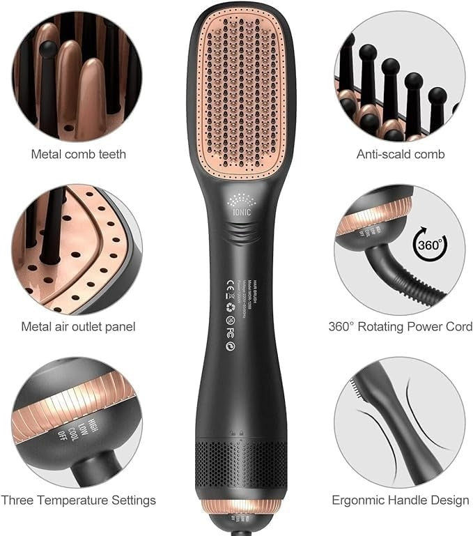 2-in-1 Professional Hair Dryer & Straightening Brush – RihlaLuxe