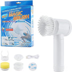 Electric brush cleaning bathroom tiles