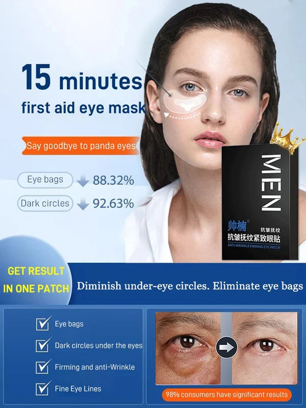 Woman using eye bag patch for smooth and firm under-eye skin