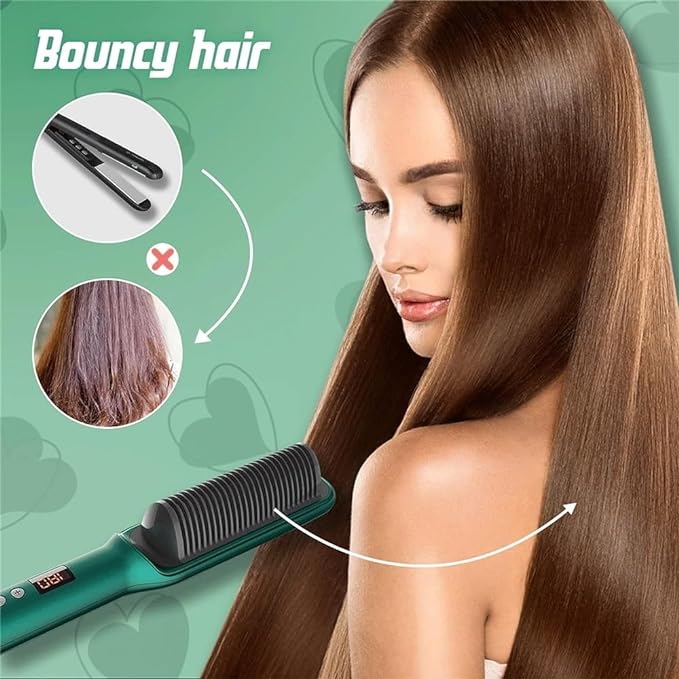 Dual voltage hair straightener comb for travel use