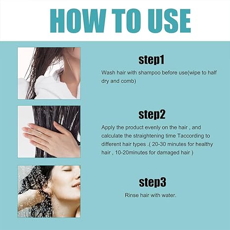 Hair straightening cream applied with comb-head