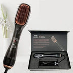 Woman Using 2-in-1 Joy Professional Hair Dryer Brush