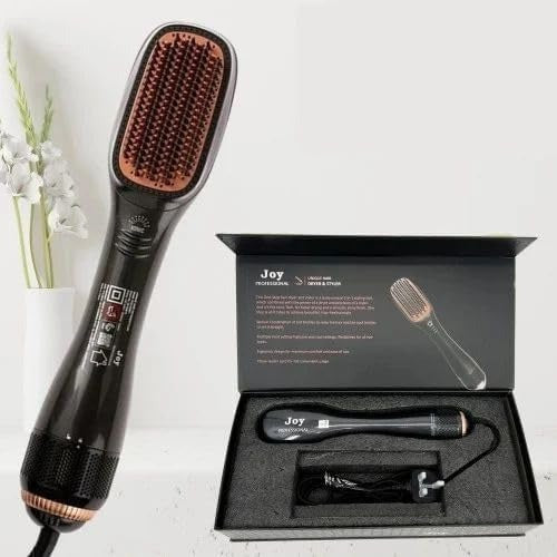 Woman Using 2-in-1 Joy Professional Hair Dryer Brush