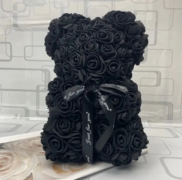 Close-up of handcrafted rose foam details on LUX Rosebear