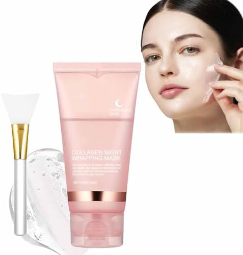 Applying Overnight Collagen Wrapping Mask for hydration and anti-aging
